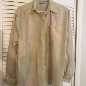 Ink-Wash Print Button-Up Shirt